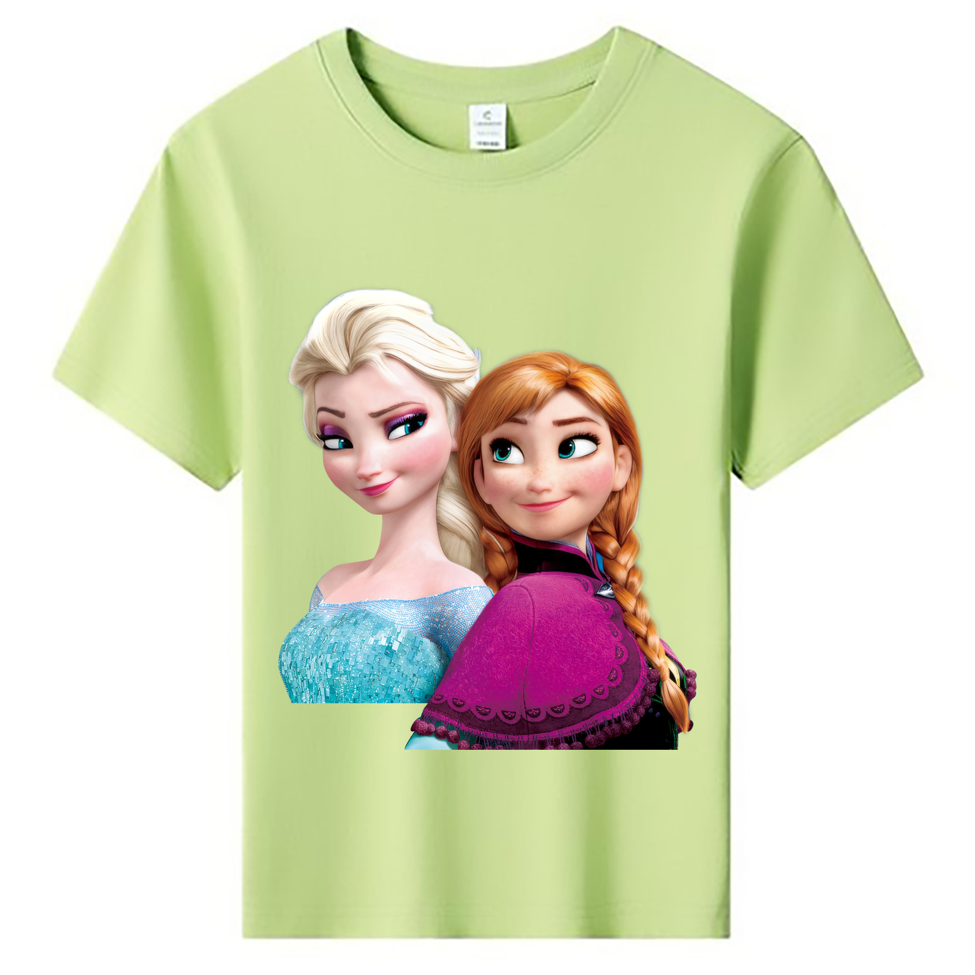 （画像用） アナと雪の女王 アンナ エルサ Frozen Anna Elsa 綿100％キッズTシャツ（フロントプリント）